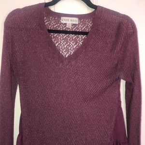 Knox Rose Purple Sweater with Lace Back